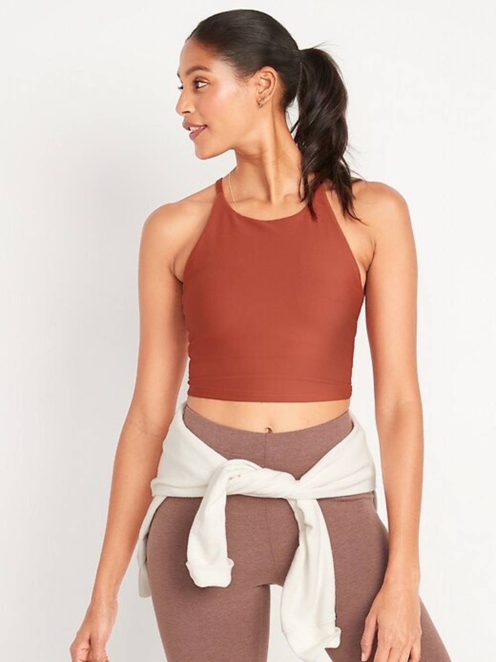 Old Navy Rust High Neck Cropped Tank Top